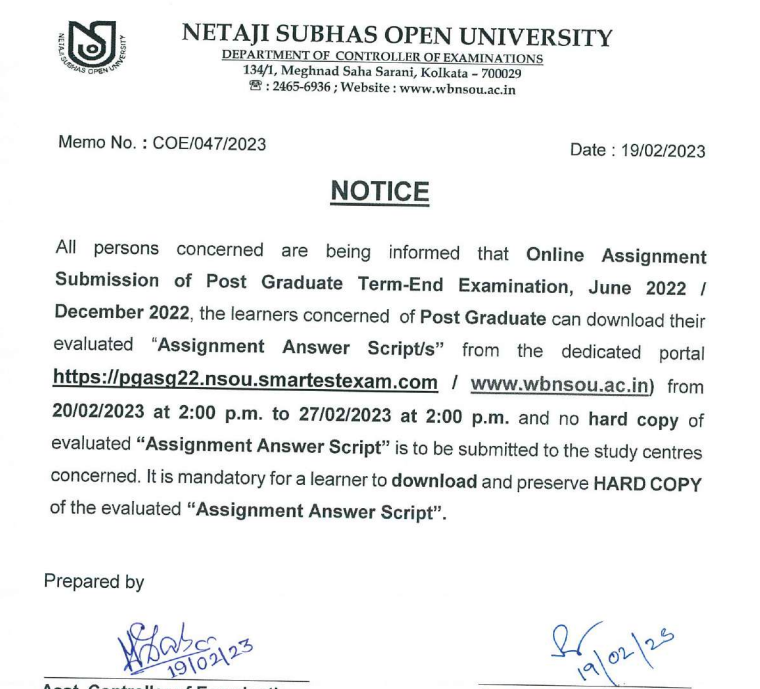 nsou pg assignment answer hand (evaluated) download pdf 2023